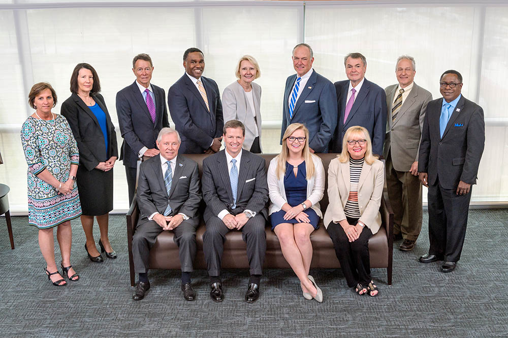 Board of Trustees Group

Front L-R - J.B. Baker, Pete DeLay, Lindsey Weaver, Pam Wright
Back L-R - Kim Edgar, Heidi Zimmerman, W. Andrew Adams, Darrell Freeman, Christine Karbowiak, Stephen Smith, Joey Jacobs, Tony Johnston, Sidney McPhee