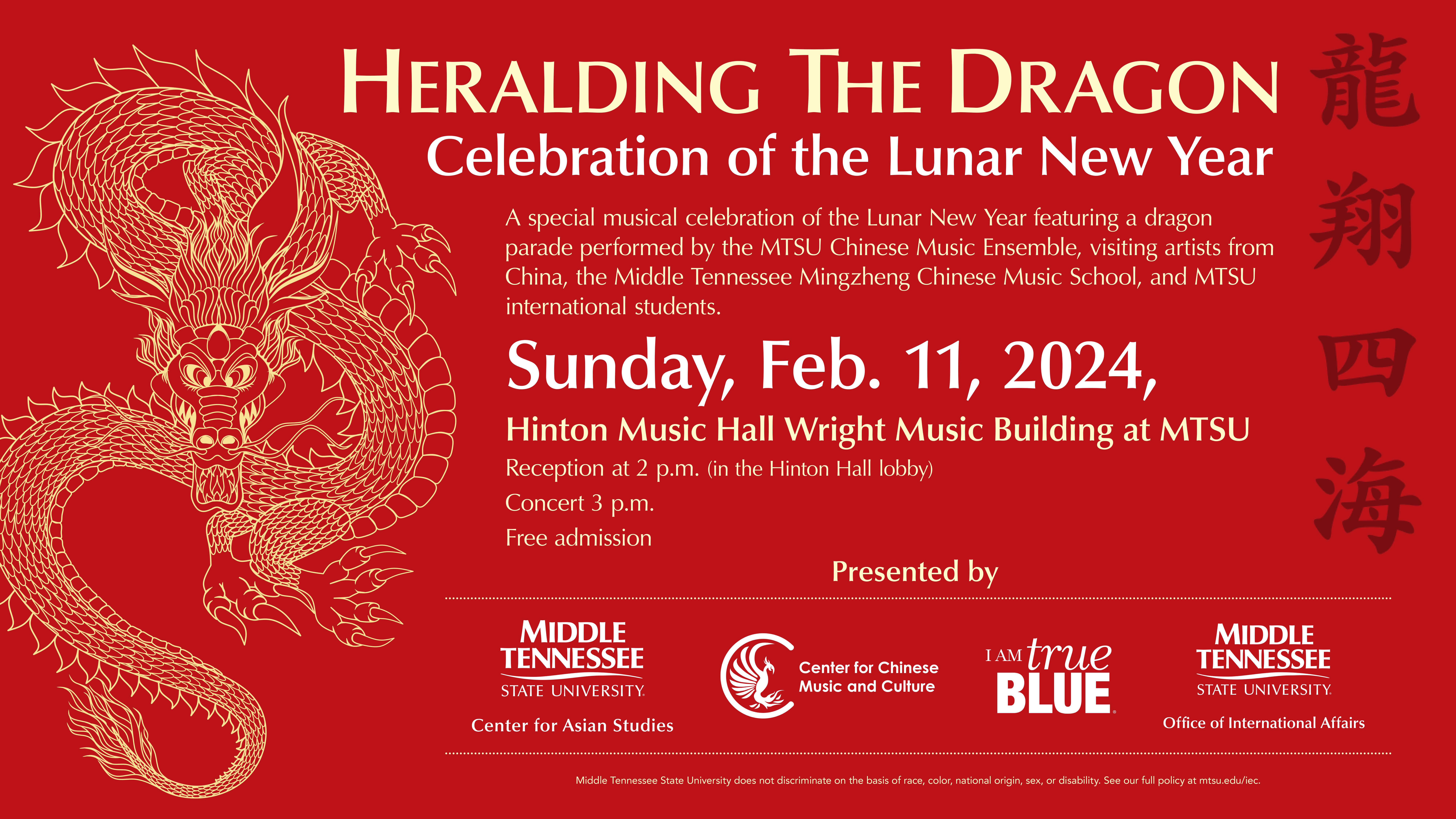 A poster for the Year of the Dragon Concert