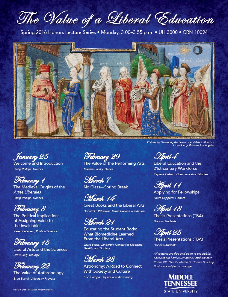 Spring 2016 Lecture Series flyer