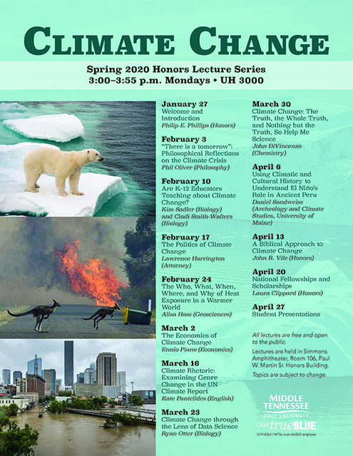 2020 Spring Lecture Series Flyer