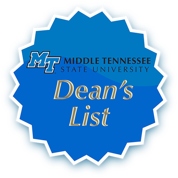 MTSU Dean's List badge