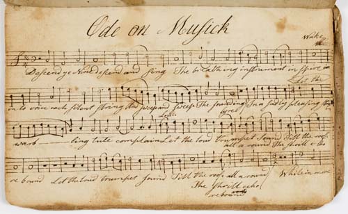 Manuscript Music Book Belonging to Susanna Perkins