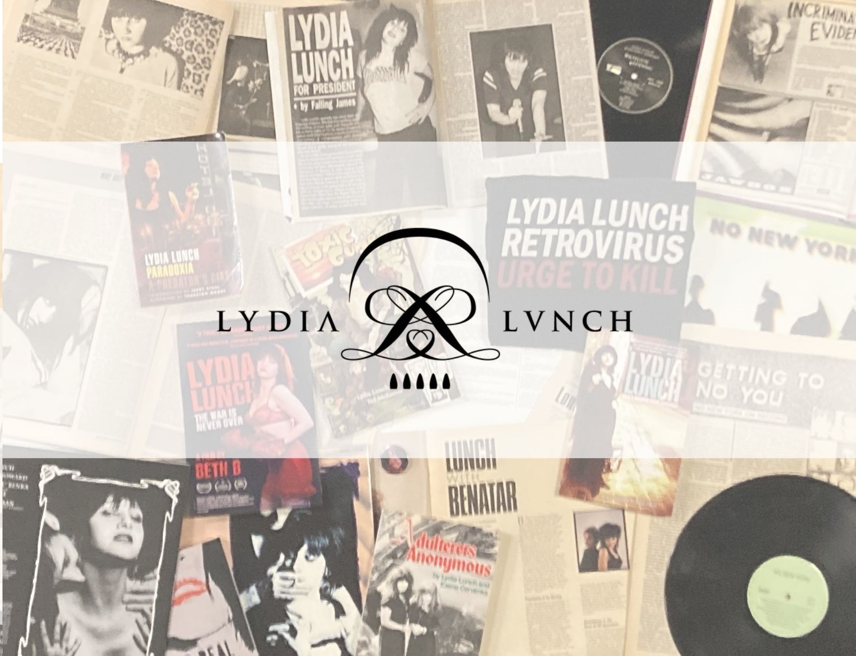 lydia lunch flat lay items graphic