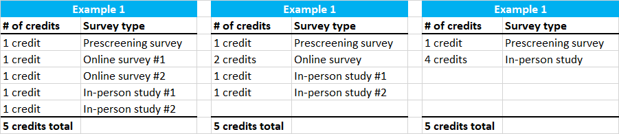 credit examples