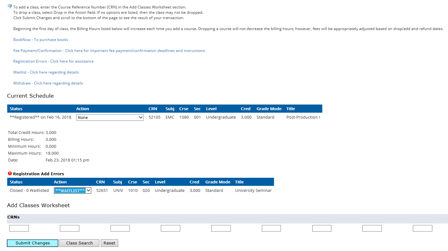 Waitlist Example 2