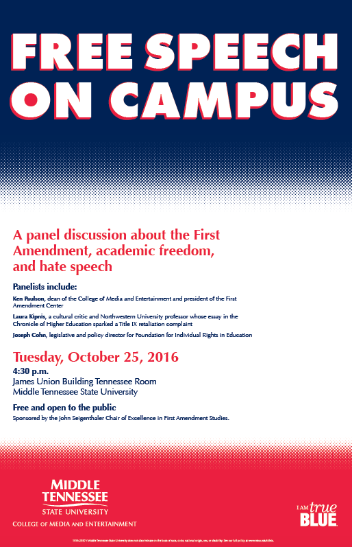 Free Speech on Campus panel October 2016